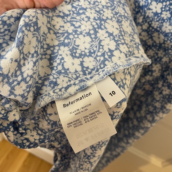 Reformation Crimini Midi Dress in Azzurro Blue Ditsy Floral - Picture 5 of 8